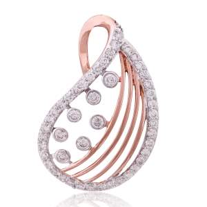 Beautifully Crafted Diamond Pendant Set with Matching Earrings in 18k gold with Certified Diamonds - PD1097P